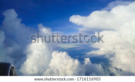 cloud cotton on the blue horizon skyline