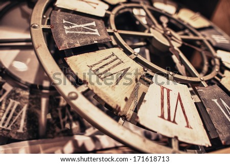 Ancient Clock with roman numbers.