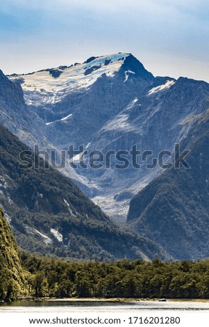 Landscape at Milford Sound in New Zealand. South Island.