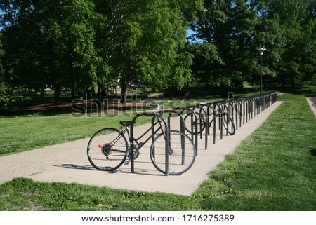 Row of bicycle. Bike parking