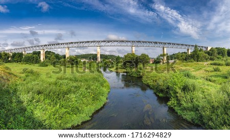 The Lyduvėnai Railway Bridge (Lithuanian: Lyduvėnų tiltas) is one of the longest bridges in Lithuania. It crosses the river Dubysa. It is located in Lyduvėnai, Raseiniai district. Royalty-Free Stock Photo #1716294829