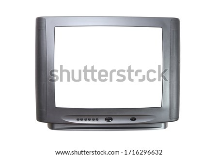 The old TV on the isolated.Retro technology concept. Royalty-Free Stock Photo #1716296632