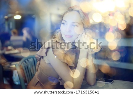 spring portrait of a girl with beautiful bokeh, happy beautiful woman on a walk