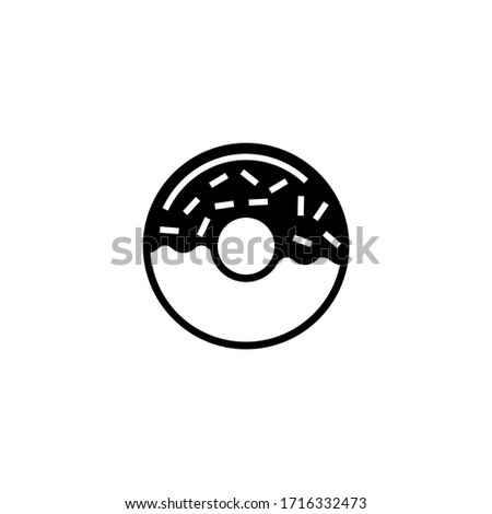 Donuts vector icon in black solid flat design icon isolated on white background