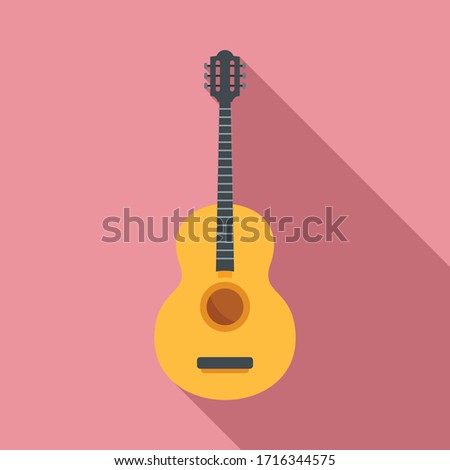 Mexican traditional guitar icon. Flat illustration of mexican traditional guitar vector icon for web design