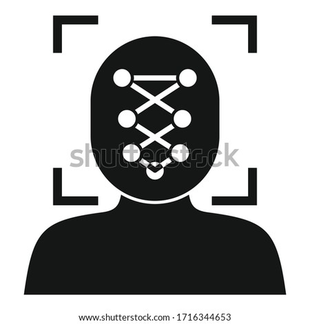 Man face recognition icon. Simple illustration of man face recognition vector icon for web design isolated on white background