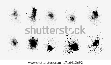 Drawings, brush strokes, ink brush stroke. Grunge style illustration, dirty ink splatter graphic design. For banners, sketches, stickers Royalty-Free Stock Photo #1716413692