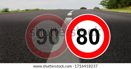 France speed limit on two-way roads without central separator