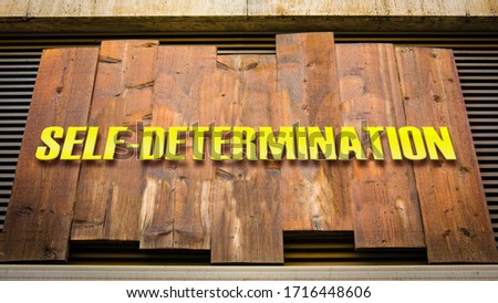Street Sign the Direction Way to SELF-DETERMINATION