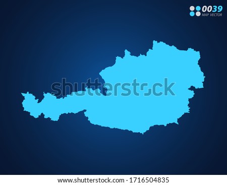 Vector Blue map of Austria