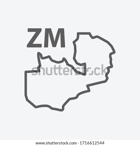 Zambia icon line symbol. Isolated vector illustration of icon sign concept for your web site mobile app logo UI design.