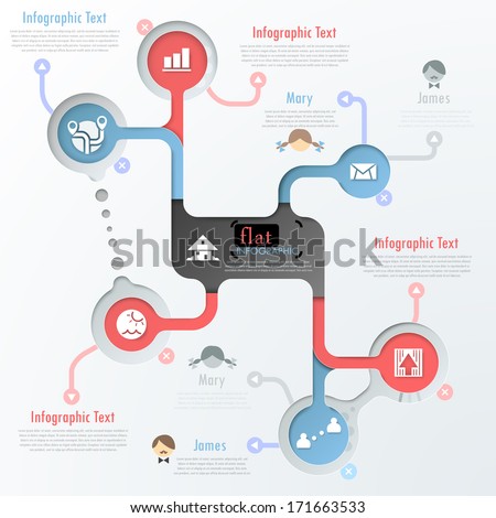 Flat infographic design with icons. Vector. Can be used for web design, workflow layout, social media, entertainment and games.
