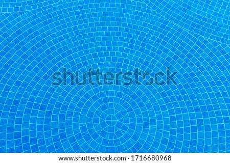 Blue Mosaic Terracotta Swimming Pool Texture and Background.blue tiles.top view.