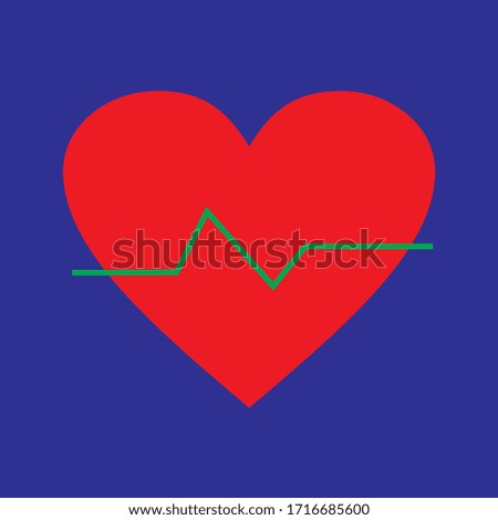 Heartbeat. heart. Health. medical and health. red, green, and blue background.