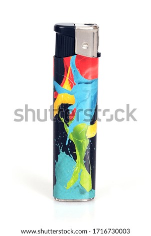Mockup Gas lighter isolated on a white background