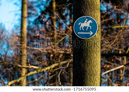road sign way for equestrian 