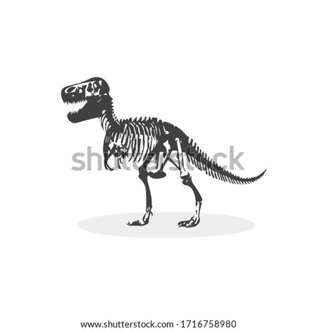 Dinosaur bone silhouette design. vector illustration
