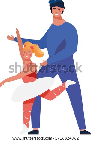 Kid with parents dancing mexican style concept and vector illustration on white background. Activities family character couple with kid dancing. Fun family mexican dance on party. Simple flat style.