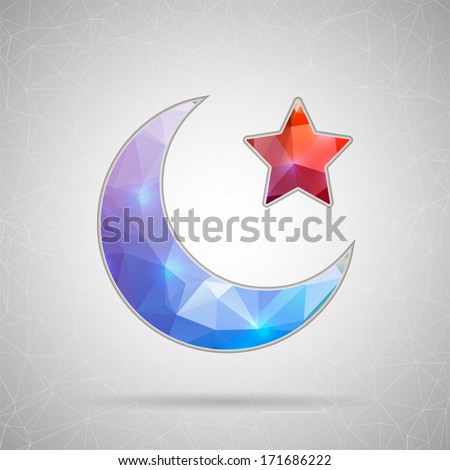 Creative concept vector icon of Crescent Islamic symbol for Web and Mobile Applications isolated on background. Vector illustration creative template design, Business software and social media.