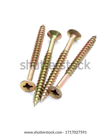 Heap of screw isolated on a white background. Bunch of screw.