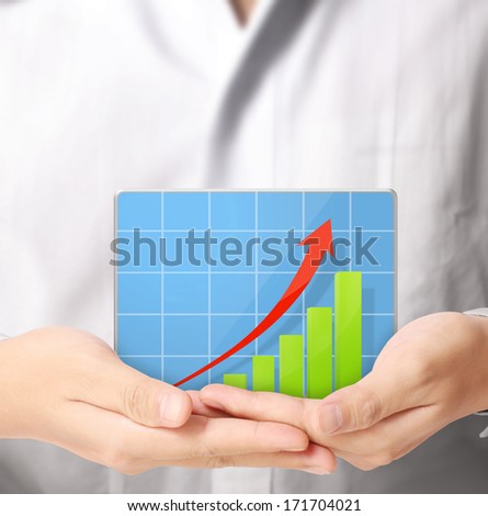 Graph in the hand, businessmen 