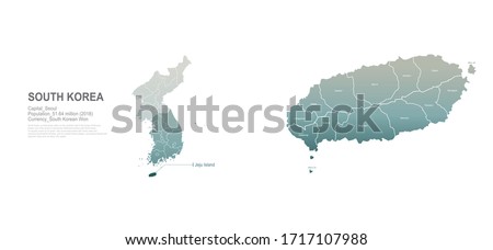 jeju island map. south korea city, provinces vector map series.  Royalty-Free Stock Photo #1717107988