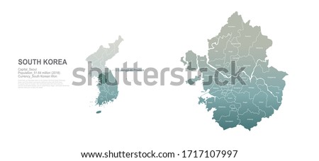 gyeonggi do map. south korea city, provinces vector map series.  Royalty-Free Stock Photo #1717107997
