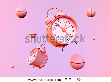 Alarm clock vintage rendering 3D