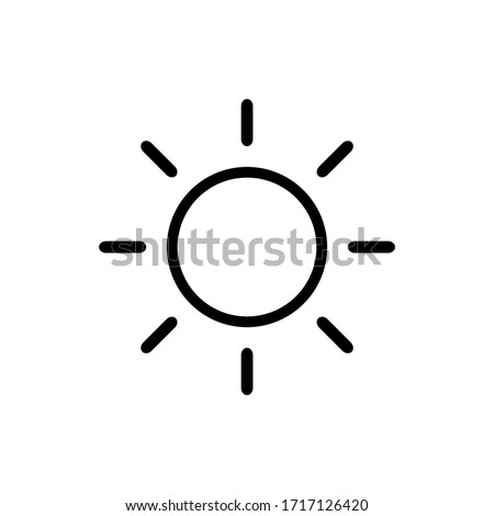 sun icon. black line brightness symbol isolated on white background. vector illustration 