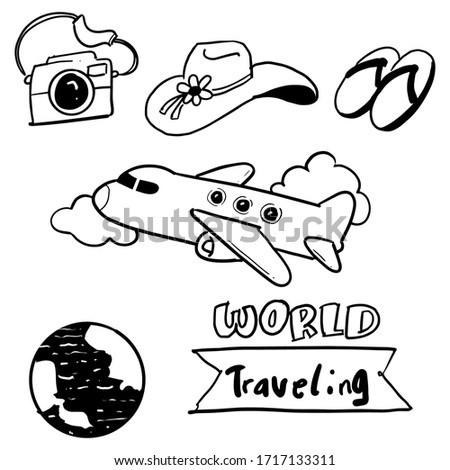 hand drawn of world traveling
