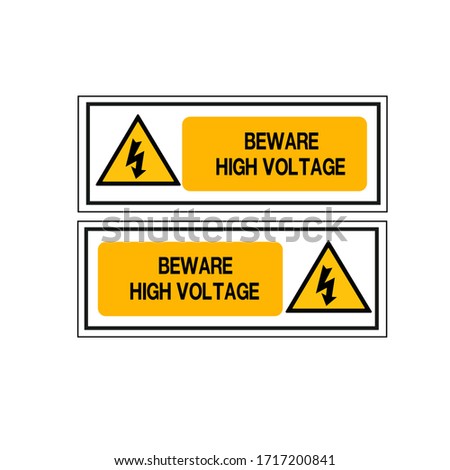 Beware High Voltage Symbol Sign, Vector Illustration, Isolate On White Background, Label ,Icon.