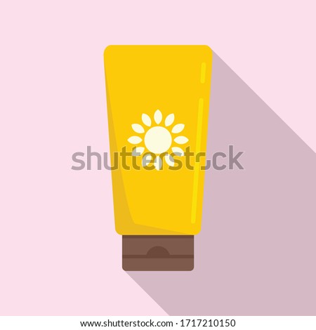 Sunscreen tube cream icon. Flat illustration of sunscreen tube cream vector icon for web design