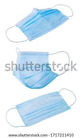 Medical mask isolated on white background, Corona protection, , virus, flu and Health care and surgical concept. Royalty-Free Stock Photo #1717211410