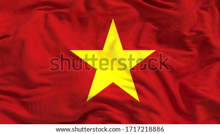 Vietnam national Flag textile cloth fabric waving