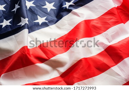 Waving star and striped American flag