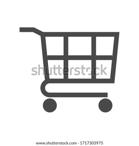 shopping cart icon. simple black trolley outline isolated on white background for website, banner and mobile app graphic design elements. vector illustration