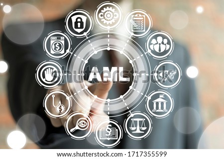 AML Anti Money Laundering Financial Bank Business Concept. Fighting illegal dirty money flow. Royalty-Free Stock Photo #1717355599