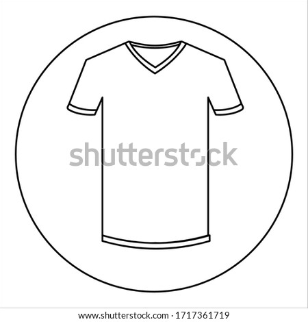 V neck shirt outline vector icon. V Neck Shirt vector outline icon isolated on white background. T- shirt line art vector design. 