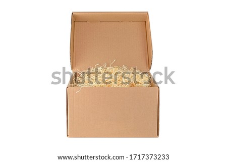 Opened package box, isolated on white background