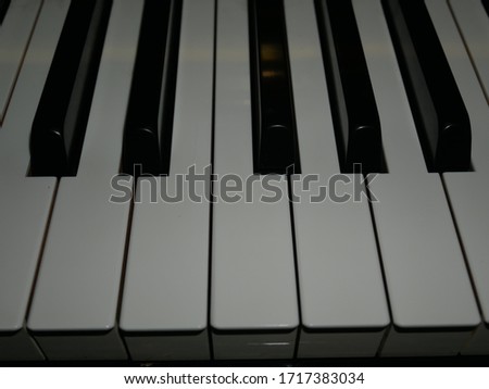 white and black keys of a piano. Close up