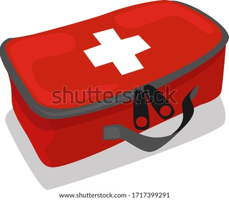 First aid kit, illustration, vector on white background