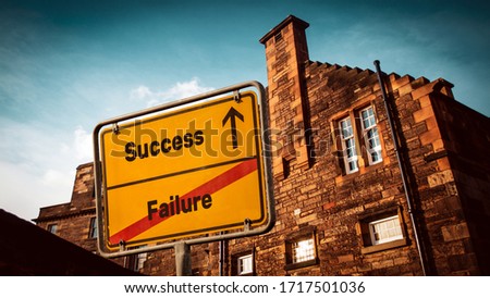Street Sign the Direction Way to Success versus Failure