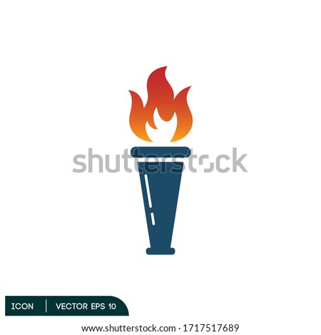 Torch icon illustration championship symbol logo template vector eps 10