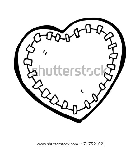 cartoon stitched heart