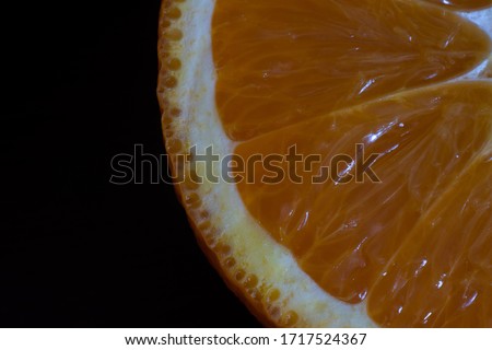 Close up shot of orange fruit. Macro photography