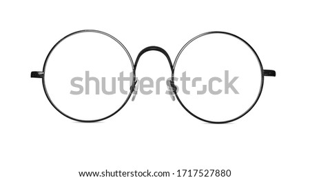 Circle vintage glasses. Round eyeglasses isolated on white Royalty-Free Stock Photo #1717527880