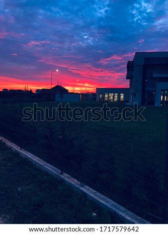Sunrise in Oradea , Romania , europe 
