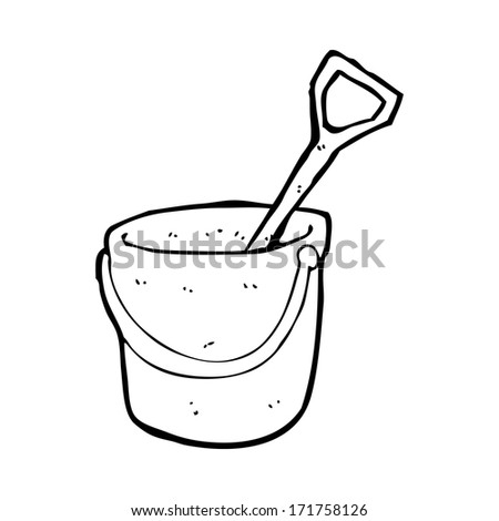 cartoon bucket and spade