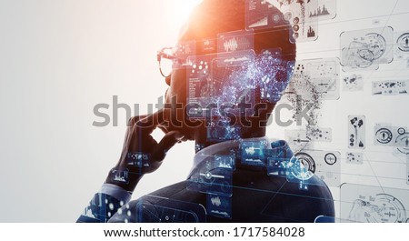 AI (Artificial Intelligence) concept. Deep learning. GUI (Graphical User Interface). Royalty-Free Stock Photo #1717584028