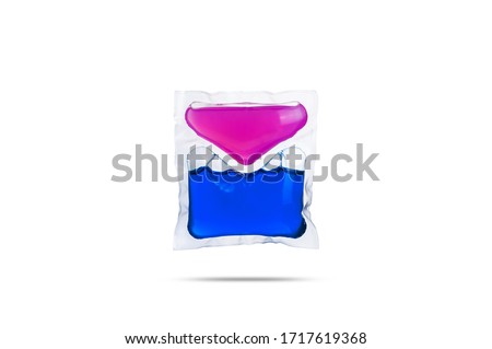 washing powder for colored laundry in a capsule. isolated on white background